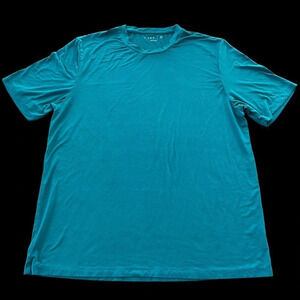 Lake Mens XL Teal Green Bamboo Crewneck T Shirt Tee Short Sleeve Stretchy Casual